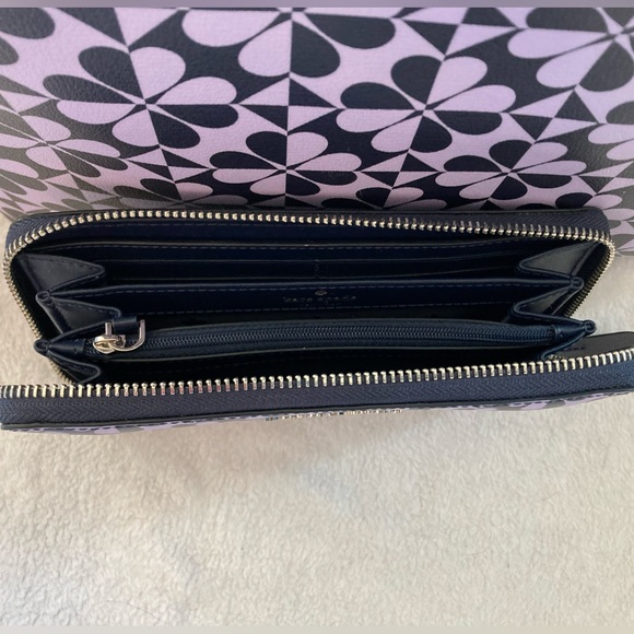 Kate Spade Tote Lilac Navy Blue and Matching Wallet - Picture 11 of 16
